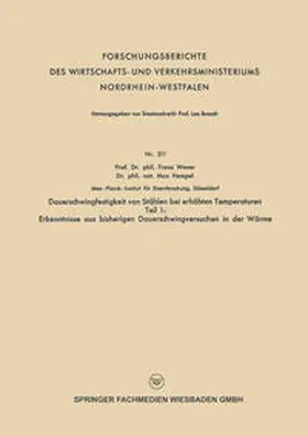 Wever / Hempel |  Dauerschwingfestigkeit von Stählen bei erhöhten Temperaturen | eBook | Sack Fachmedien