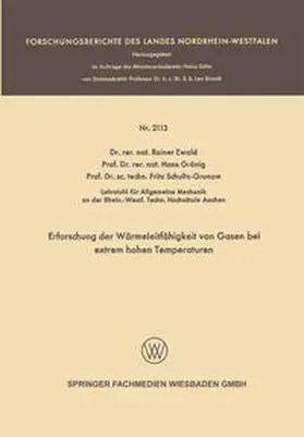 Ewald |  Erforschung der Wärmeleitfähigkeit von Gasen bei extrem hohen Temperaturen | eBook | Sack Fachmedien