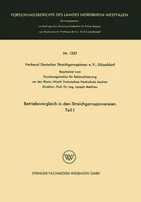  Betriebsvergleich in den Streichgarnspinnereien | eBook | Sack Fachmedien