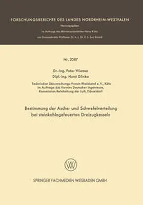 Wiemer / Glinka |  Bestimmung der Asche- und Schwefelverteilung bei steinkohlegefeuerten Dreizugkesseln | eBook | Sack Fachmedien