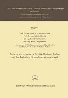 Opitz / König / Blankenstein |  Statische und dynamische Schnittkräfte beim Drehen und ihre Bedeutung für den Bearbeitungsprozeß | eBook | Sack Fachmedien