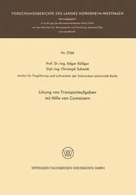 Rößger / Schmidt |  Lösung von Transportaufgaben mit Hilfe von Containern | eBook | Sack Fachmedien