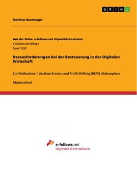 Baschnagel | Herausforderungen bei der Besteuerung in der Digitalen Wirtschaft | Buch | 978-3-668-01411-4 | www.sack.de