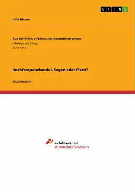 Maurer |  Hochfrequenzhandel. Segen oder Fluch? | eBook | Sack Fachmedien