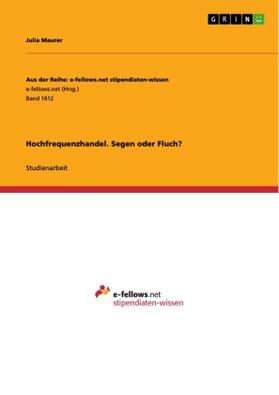 Maurer |  Hochfrequenzhandel. Segen oder Fluch? | Buch |  Sack Fachmedien