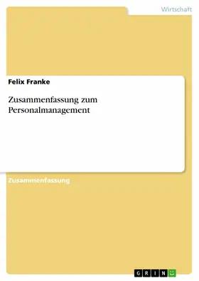 Franke |  Zusammenfassung zum Personalmanagement | eBook | Sack Fachmedien