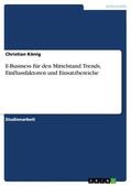 König |  E-Business für den Mittelstand. Trends, Einflussfaktoren und Einsatzbereiche | Buch |  Sack Fachmedien