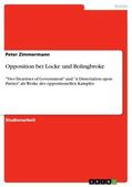 Zimmermann |  Opposition bei Locke und Bolingbroke | Buch |  Sack Fachmedien