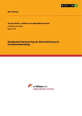 Richter |  Designated Sponsoring als Dienstleistung im Investmentbanking | eBook | Sack Fachmedien