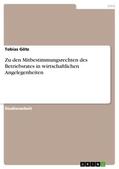 Götz |  Zu den Mitbestimmungsrechten des Betriebsrates in wirtschaftlichen Angelegenheiten | Buch |  Sack Fachmedien