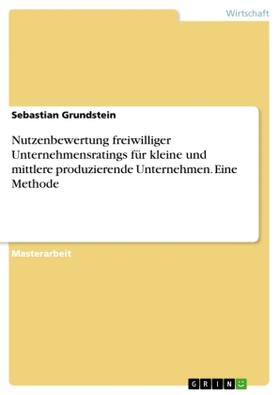 Grundstein |  Nutzenbewertung freiwilliger Unternehmensratings für kleine und mittlere produzierende Unternehmen. Eine Methode | Buch |  Sack Fachmedien