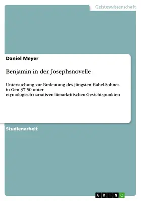 Meyer | Benjamin in der Josephsnovelle | E-Book | www.sack.de