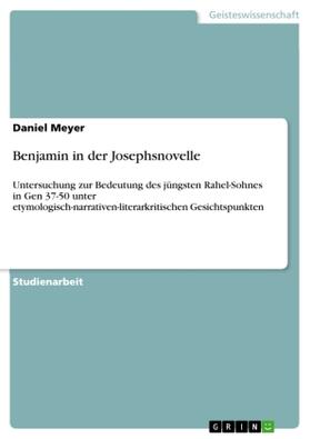 Meyer |  Benjamin in der Josephsnovelle | Buch |  Sack Fachmedien