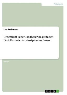 Zechmann |  Unterricht sehen, analysieren, gestalten. Drei Unterrichtsprinzipien im Fokus | Buch |  Sack Fachmedien