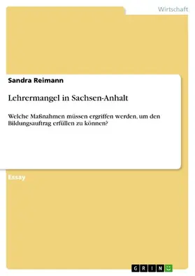 Reimann |  Lehrermangel in Sachsen-Anhalt | eBook | Sack Fachmedien