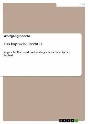 Boochs | Das koptische Recht II | E-Book | sack.de