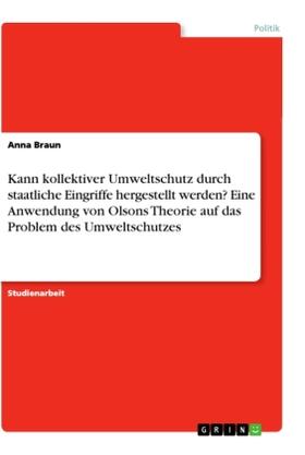 Braun |  Kann kollektiver Umweltschutz durch staatliche Eingriffe hergestellt werden?  Eine Anwendung von Olsons Theorie auf das Problem des Umweltschutzes | Buch |  Sack Fachmedien