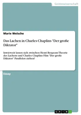 Welsche |  Das Lachen in Charles Chaplins "Der große Diktator" | eBook | Sack Fachmedien