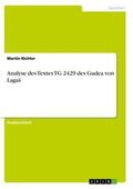 Richter |  Analyse des Textes TG 2429 des Gudea von Laga¿ | Buch |  Sack Fachmedien