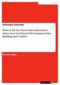 Schneider |  What is the key factor that undermines democracy in Lebanon? Development, State Building and Conflict | Buch |  Sack Fachmedien