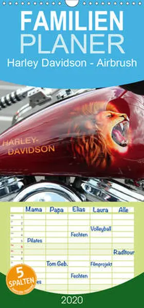 Brix - Studio Brix |  Harley Davidson - Airbrush - Familienplaner hoch (Wandkalender 2020 , 21 cm x 45 cm, hoch) | Sonstiges |  Sack Fachmedien