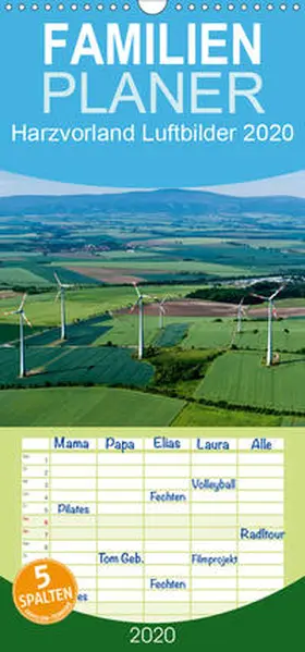 Schrader |  Harzvorland Luftbilder 2020 - Familienplaner hoch (Wandkalender 2020 , 21 cm x 45 cm, hoch) | Sonstiges |  Sack Fachmedien