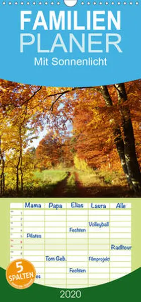 Schmidt |  Mit Sonnenlicht - Familienplaner hoch (Wandkalender 2020 , 21 cm x 45 cm, hoch) | Sonstiges |  Sack Fachmedien
