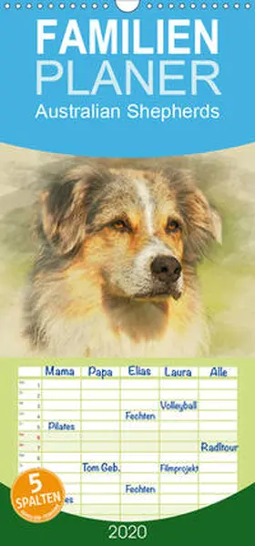 Redecker |  Australian Shepherds 2020 - Familienplaner hoch (Wandkalender 2020 , 21 cm x 45 cm, hoch) | Sonstiges |  Sack Fachmedien