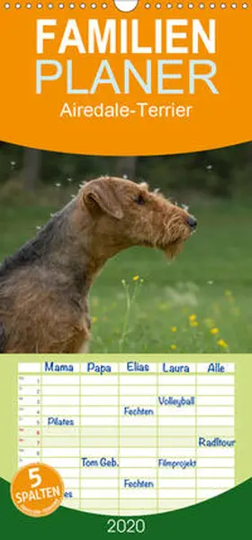 Janz |  Airedale-Terrier, was sonst! - Familienplaner hoch (Wandkalender 2020 , 21 cm x 45 cm, hoch) | Sonstiges |  Sack Fachmedien