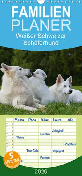 Starick |  Weißer Schweizer Schäferhund - Ein Tag im Leben einer Hundefamilie - Familienplaner hoch (Wandkalender 2020 , 21 cm x 45 cm, hoch) | Sonstiges |  Sack Fachmedien
