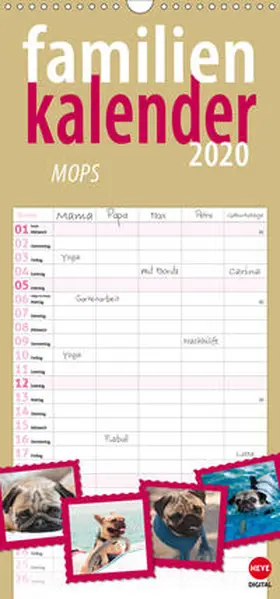 Digital |  Mops (Wandkalender 2020 , 21 cm x 45 cm, hoch) | Sonstiges |  Sack Fachmedien