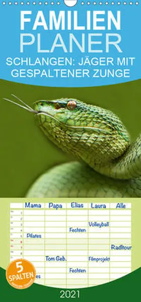 Hilger |  SCHLANGEN, JÄGER MIT GESPALTENER ZUNGE  - Familienplaner hoch (Wandkalender 2021 , 21 cm x 45 cm, hoch) | Sonstiges |  Sack Fachmedien