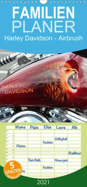 Brix - Studio Brix |  Harley Davidson - Airbrush - Familienplaner hoch (Wandkalender 2021 , 21 cm x 45 cm, hoch) | Sonstiges |  Sack Fachmedien