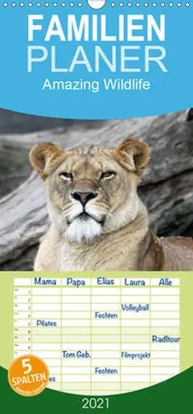Hebbel-Seeger |  Amazing Wildlife - Familienplaner hoch (Wandkalender 2021 , 21 cm x 45 cm, hoch) | Sonstiges |  Sack Fachmedien