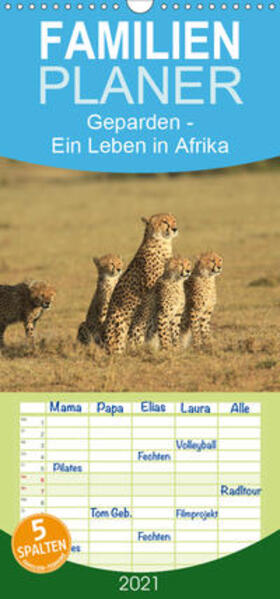 Herzog | Geparden - Ein Leben in Afrika - Familienplaner hoch (Wandkalender 2021 , 21 cm x 45 cm, hoch) | Sonstiges | 978-3-672-18415-5 | sack.de