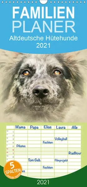 Redecker |  Altdeutsche Hütehunde 2021 - Familienplaner hoch (Wandkalender 2021 , 21 cm x 45 cm, hoch) | Sonstiges |  Sack Fachmedien
