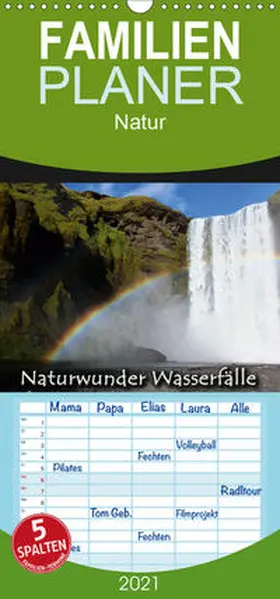 Hein |  Naturwunder Wasserfälle - Familienplaner hoch (Wandkalender 2021 , 21 cm x 45 cm, hoch) | Sonstiges |  Sack Fachmedien