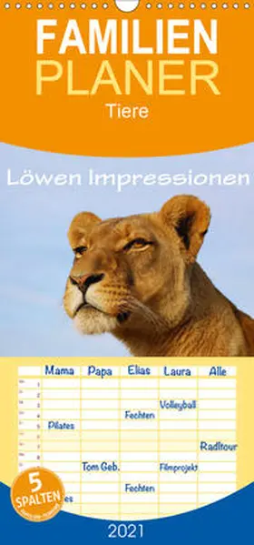 Wyk |  Löwen Impressionen - Familienplaner hoch (Wandkalender 2021 , 21 cm x 45 cm, hoch) | Sonstiges |  Sack Fachmedien