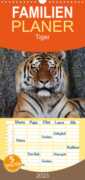 Hennig | Familienplaner Tiger (Wandkalender 2023 , 21 cm x 45 cm, hoch) | Sonstiges | 978-3-674-89800-5 | sack.de