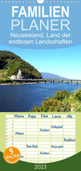 Bosse | Familienplaner Neuseeland, Land der endlosen Landschaften (Wandkalender 2023 , 21 cm x 45 cm, hoch) | Sonstiges | 978-3-675-10574-4 | sack.de