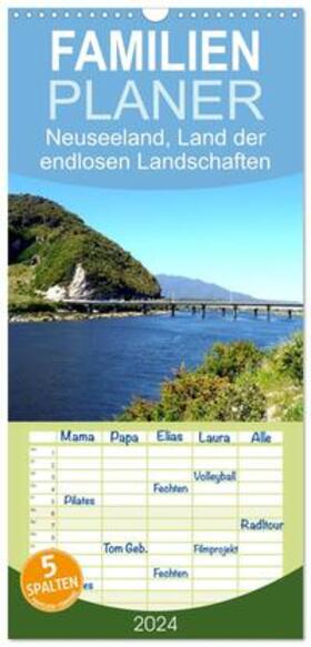 Bosse | Familienplaner 2024 - Neuseeland, Land der endlosen Landschaften mit 5 Spalten (Wandkalender, 21 x 45 cm) CALVENDO | Sonstiges | 978-3-675-82988-6 | sack.de