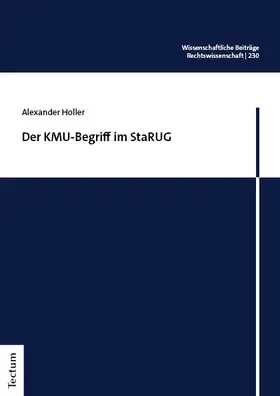 Holler | Der KMU-Begriff im StaRUG | Buch | 978-3-68900-040-0 | sack.de
