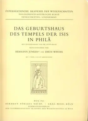 Junker / Winter |  Das Geburtshaus des Tempels der Isis in Philae | Buch |  Sack Fachmedien