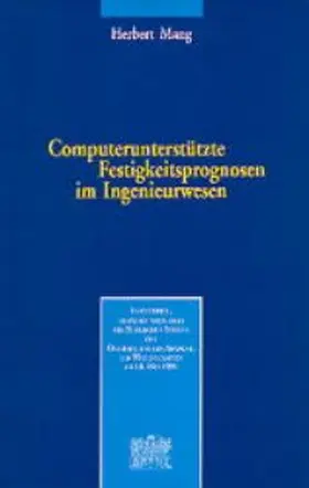 Mang |  Computerunterstützte Festigkeitsprognosen im Ingenieurwesen | Buch |  Sack Fachmedien