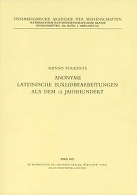 Folkerts |  Anonyme lateinische Euklidbearbeitungen aus dem 12. Jahrhundert | Buch |  Sack Fachmedien