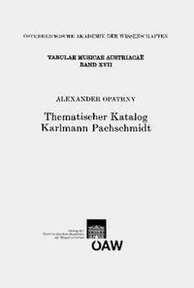 Opatrny |  Thematischer Katalog Karlmann Pachschmidt | Buch |  Sack Fachmedien