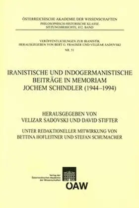 Sadovski / Stifter |  Iranistische und indogermanistische Beiträge in Memoriam Jochem Schindler (1944-1994) | Buch |  Sack Fachmedien