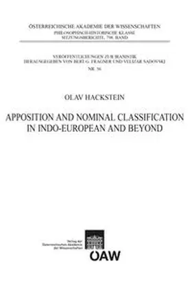 Hackstein |  Apposition and Nominal Classification in Indo-European and Beyond | Buch |  Sack Fachmedien