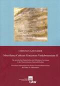 Gastgeber |  Miscellanea Codicum Graecorum Vindobonensium II | Buch |  Sack Fachmedien