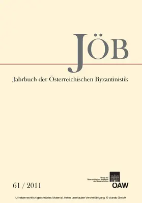 Kislinger |  Jahrbuch der Österreichischen Byzantinistik 61/2011 | eBook | Sack Fachmedien